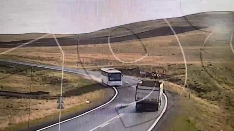 Ağrı'da freni patlayan otobüsün son görüntüleri ortaya çıktı