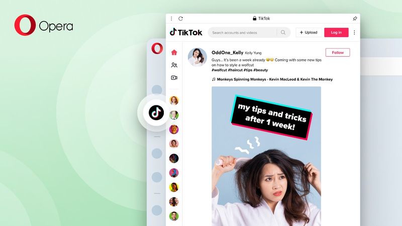 TikTok, Opera tarayıcısına geldi