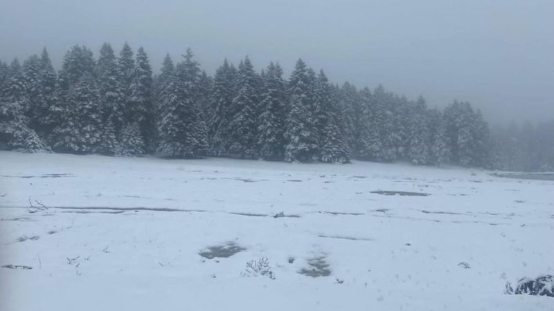 Yedigöller beyaz örtüyle kaplandı