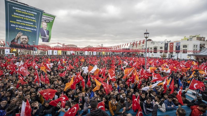 Cumhurbaşkanı Erdoğan'ın Konya'daki mitinginde yoğunluk
