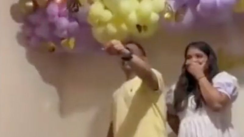 Cinsiyet partisinde balon ateş aldı 