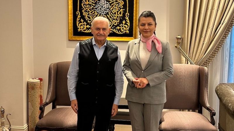 Binali Yıldırım'a, Ayşe Türkmenoğlu'ndan geçmiş olsun ziyareti