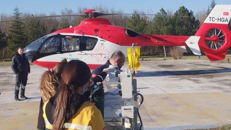 Ambulans helikopter 6 aylık bebek için havalandı