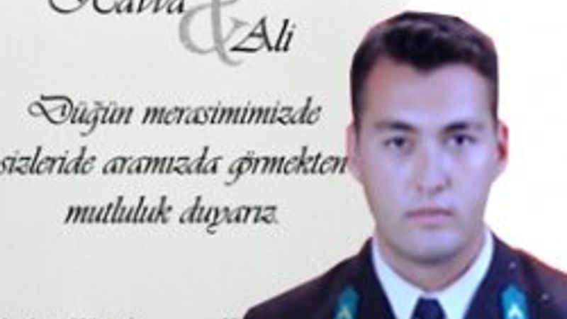 Şehit Astsubay Ali Gümüş'ün düğün davetiyesi