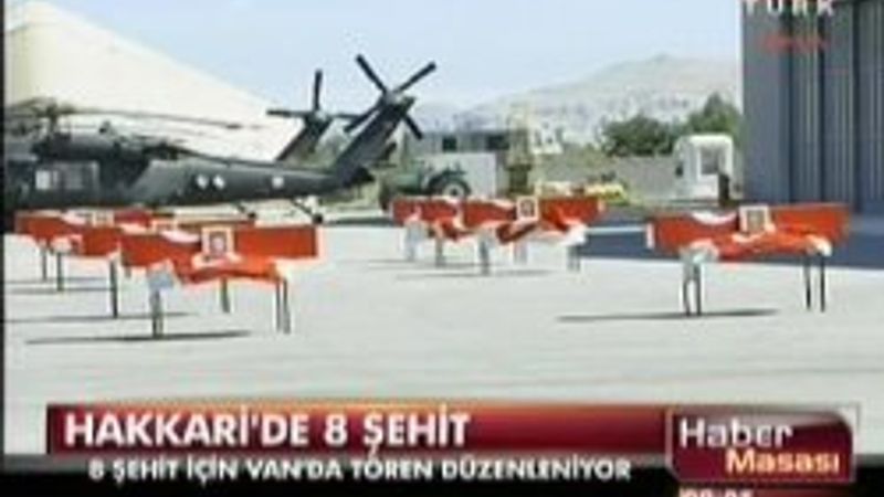 8 şehit için Van'da askeri tören
