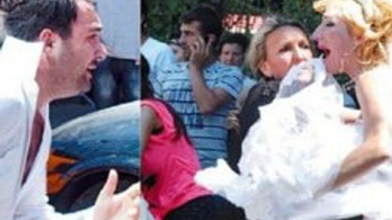 Gelini gelin arabasında dövüp yerlerde sürükledi