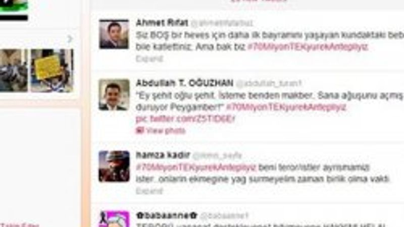Onbinlerce kişi Twitter'da tek yürek oldu
