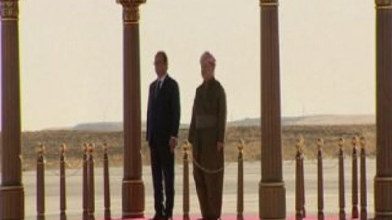 Fransa Cumhurbaşkanı Hollande Erbil'de