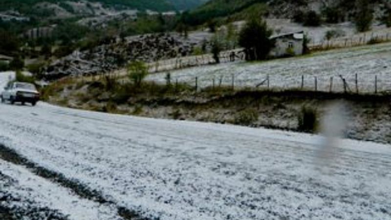 Ardahan'da dolu yağışı