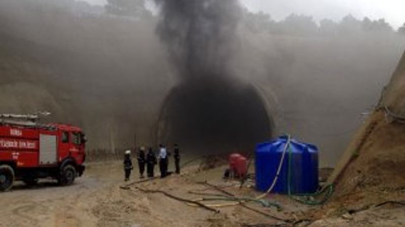 Bursa'da YHT tünel inşaatında yangın