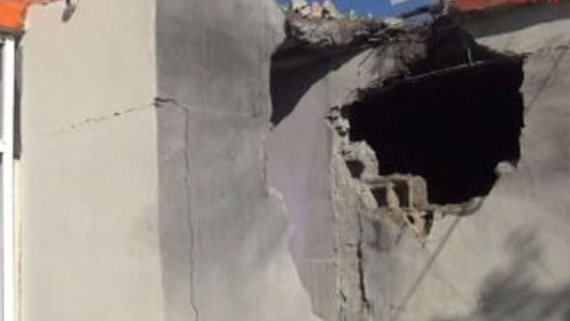 Mürşitpınar'da bir eve havan mermisi düştü