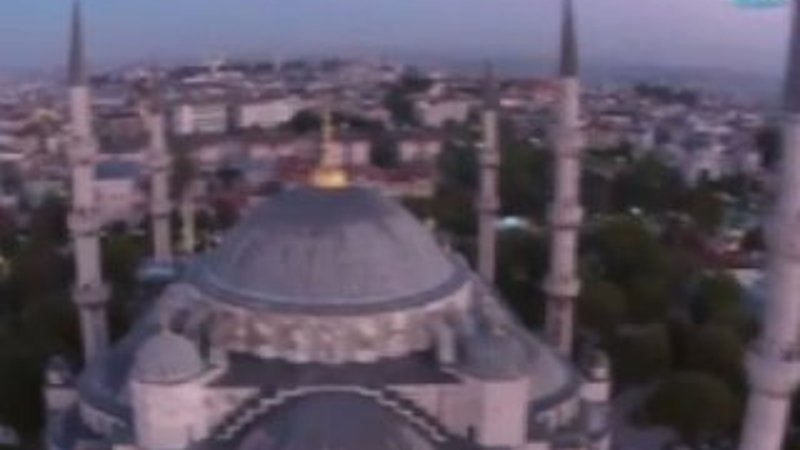 Helikopter kamera Sultanahmet Camii'ne çaptı