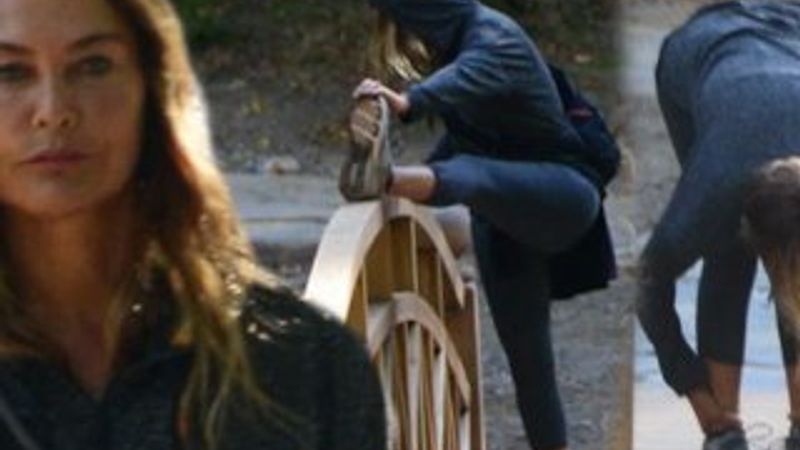 Hülya Avşar gazetecileri görünce esnemeye başladı