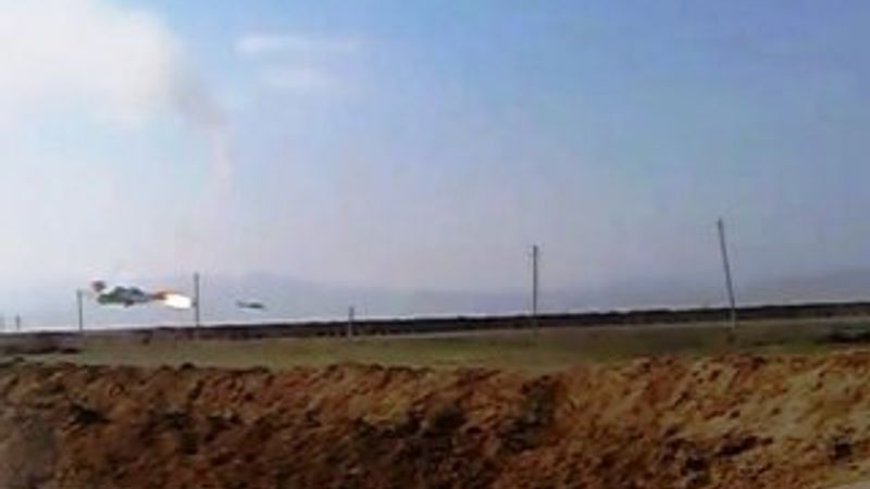 Ermenistan helikopterinin vurulma anı İZLE