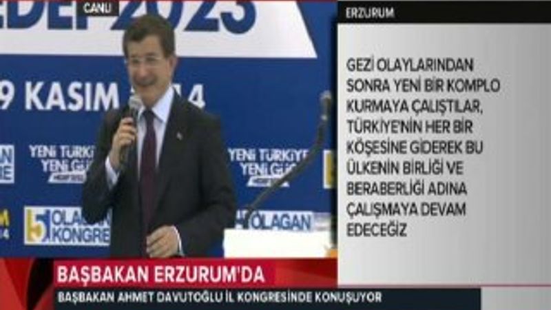 Davutoğlu Erzurum'da konuştu