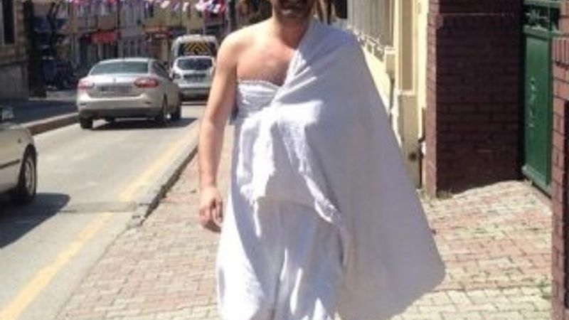 İhramlı protestocu Cihat Duman gezici çıktı