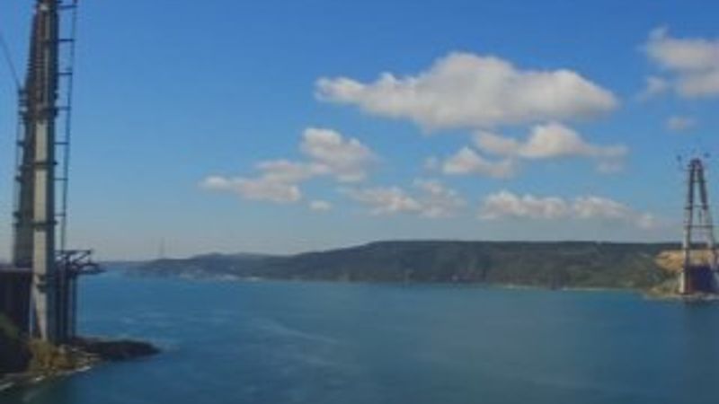 3. Köprü inşaatı drone ile görüntülendi