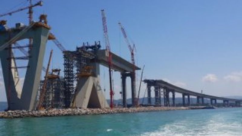 Körfez Geçiş Köprüsü havadan görüntülendi