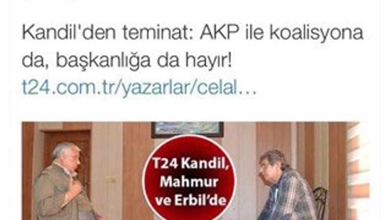 Cumhuriyet ve T24 Kandil'de PKK'nın bir numarasıyla