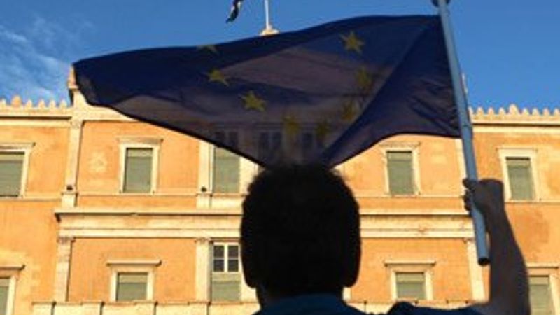 Yunanistan'da Avrupa Birliği yanlısı gösteri