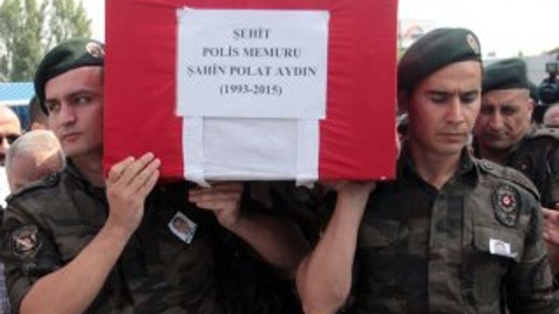 Şehit olan özel harekat polisi Polat Aydın'a veda