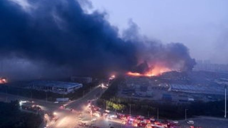 Çin'deki patlama uzaydan bile görüldü