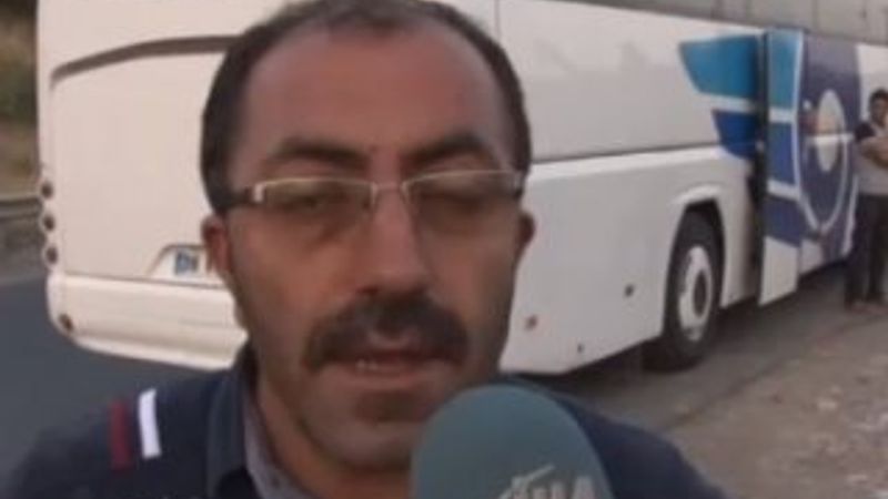 Tepki gören şoför otobüsü otobanda bırakıp kaçtı