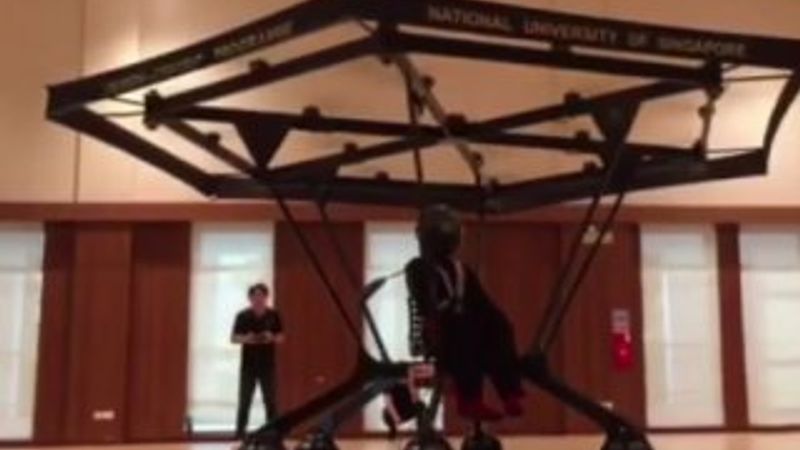 Singapur'da insan taşıyan drone üretildi
