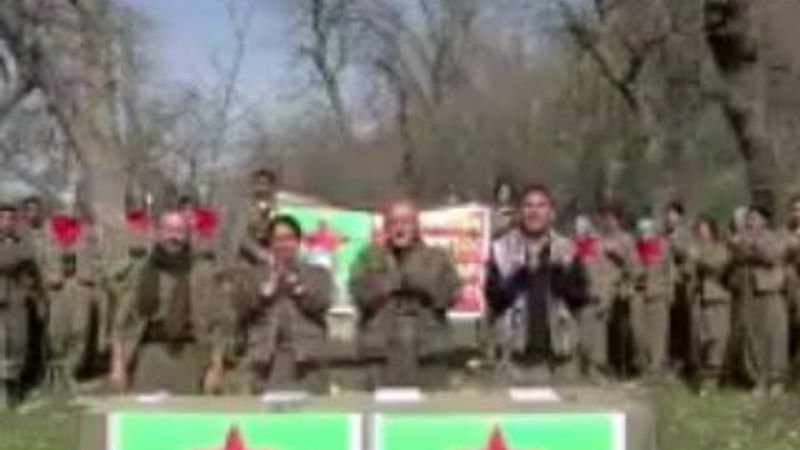 Terörist Duran Kalkan 9 örgüt birleşince slogan attırdı