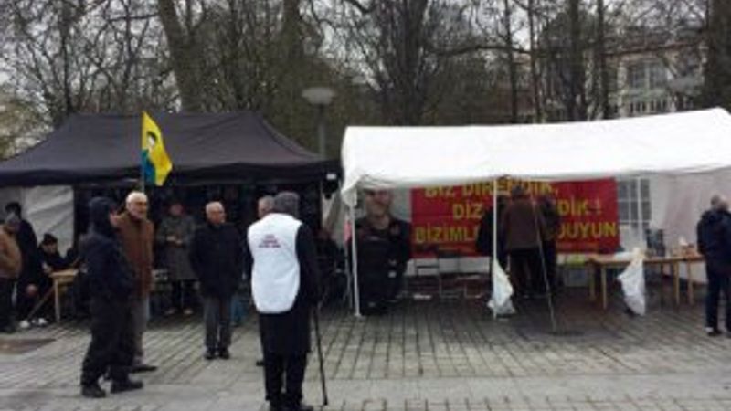 Brüksel'de PKK çadırı kaldırıldı
