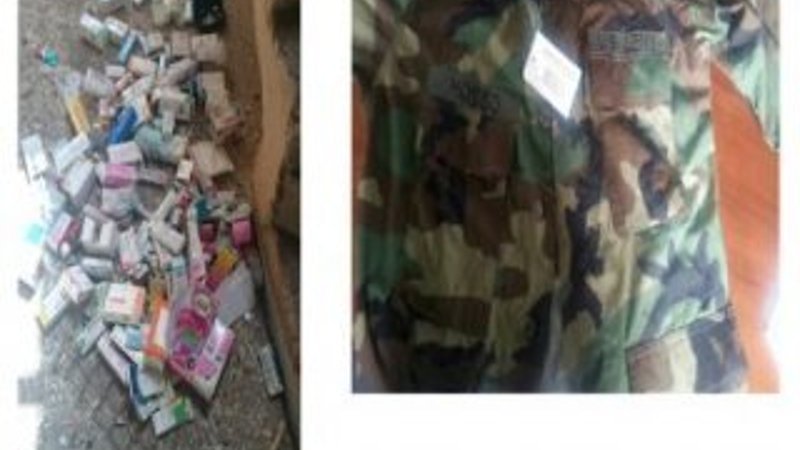 Nusaybin'de toprak altına saklanmış ABD üniforması