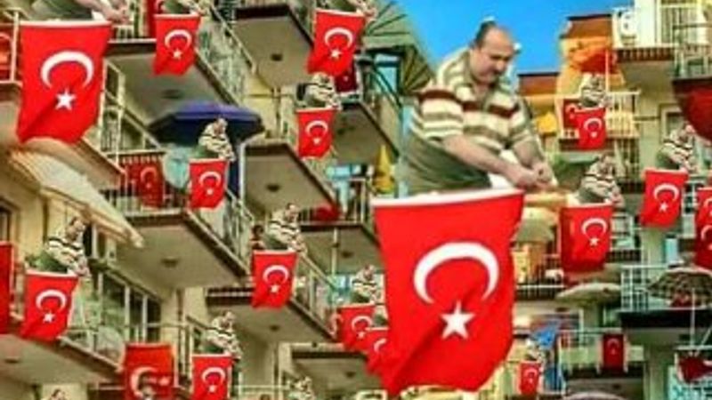 Bayrak asan dayı ortaya çıktı