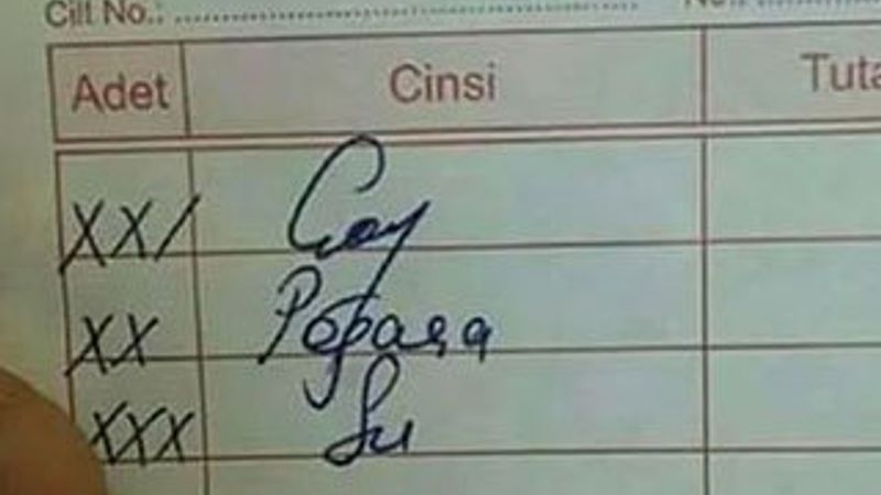 Polislerin sipariş fişine yazılan duygu dolu not