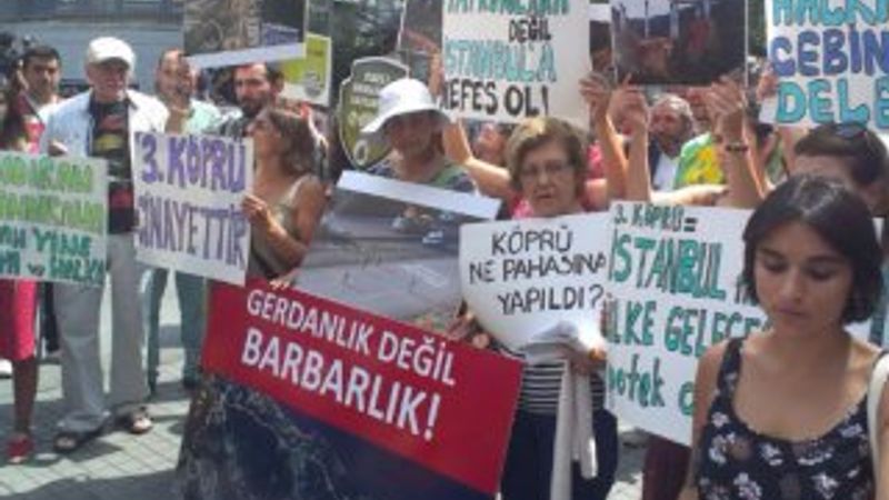 Taksim'de 3. Köprü karşıtı eylem