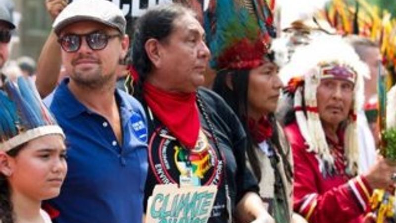 Leonardo DiCaprio iklim protestosunda