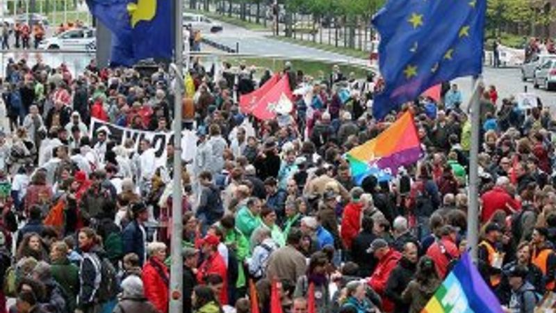 Brüksel'de hükümet karşıtı protesto