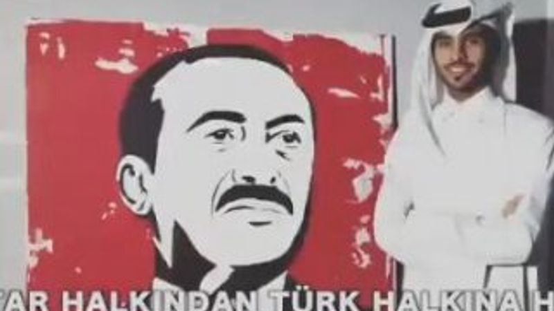 Katarlı ressam Erdoğan'ı çizdi