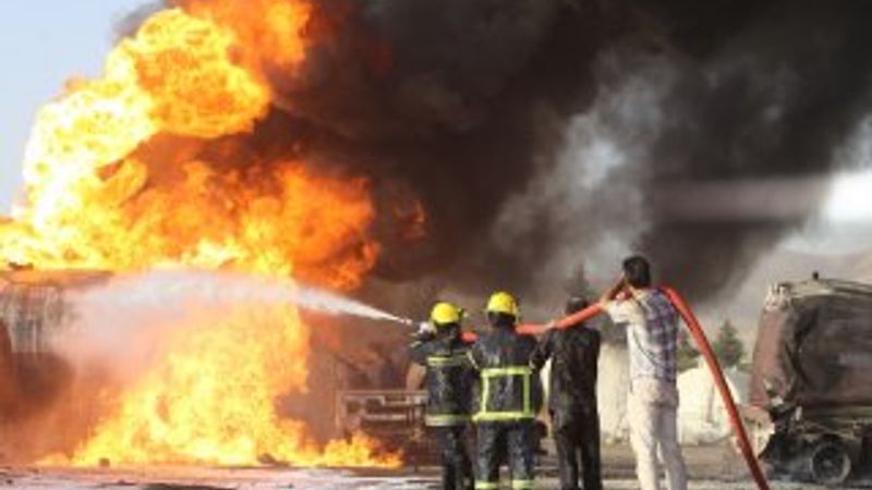 Irak'ta yakıt deposu alev aldı