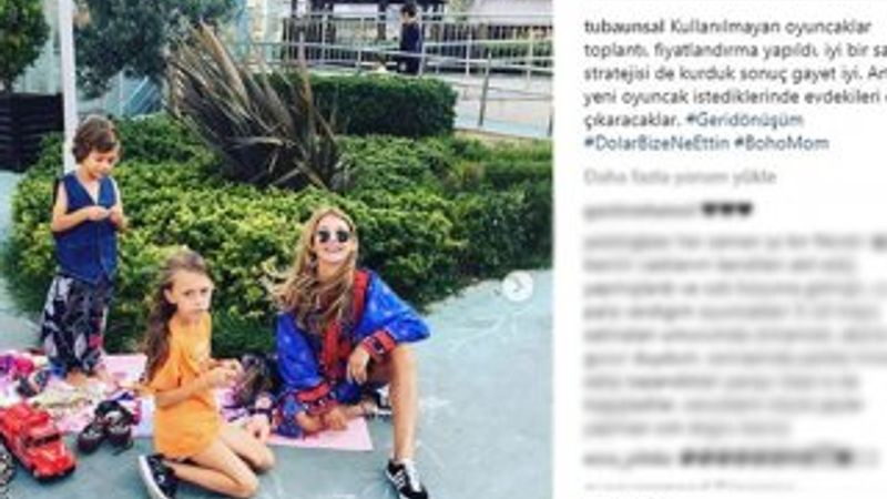 Tuba Ünsal çocuklarına oyuncaklarını sattırdı
