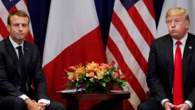 Trump ile Macron'un gergin buluşması