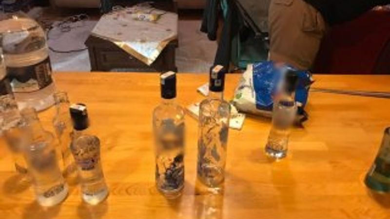 Villada kaçak içki üretimine baskın