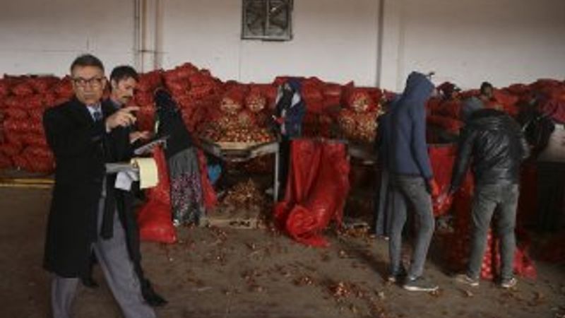Polatlı'da  soğan depolarına denetim