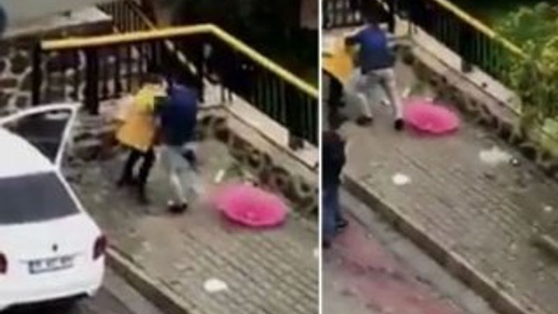 Sokak ortasında kadına şiddet