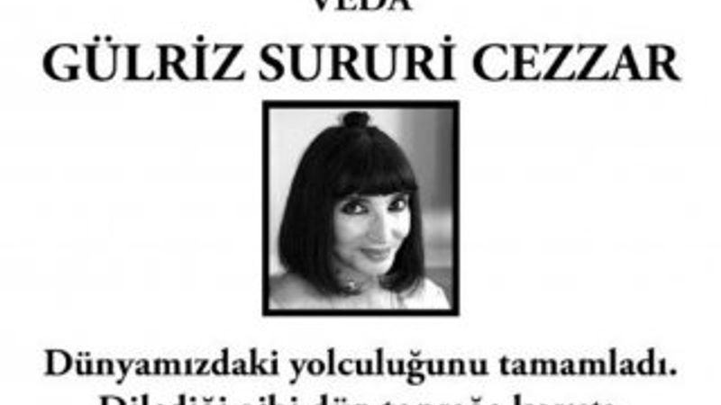 Gülriz Sururi'ye ilginç başsağlığı ilanı