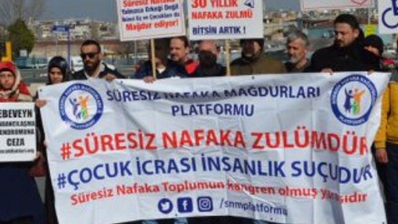 Nafaka mağdurları eylem yaptı