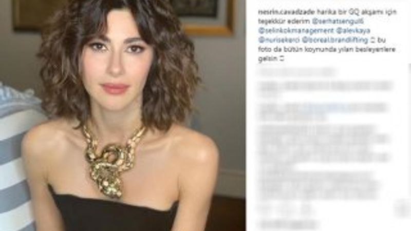 Nesrin Cavadzade'den yılan paylaşımı