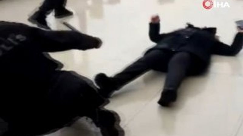 Polisi ısıran HDP'li vekilin düşme anı