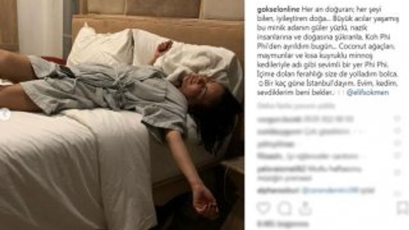 Göksel'in yatak pozu