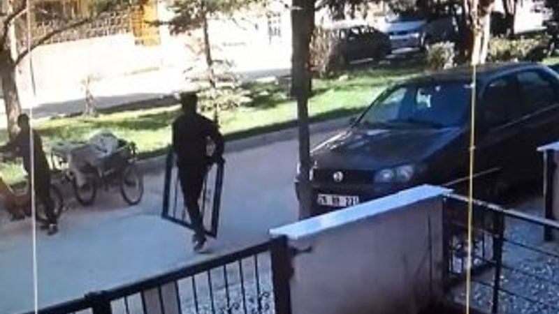 Bahçenin demir kapısını 6 saniyede çaldı
