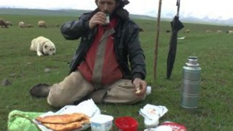 Kar hapsinden kurtulan çobanın mutluluğu